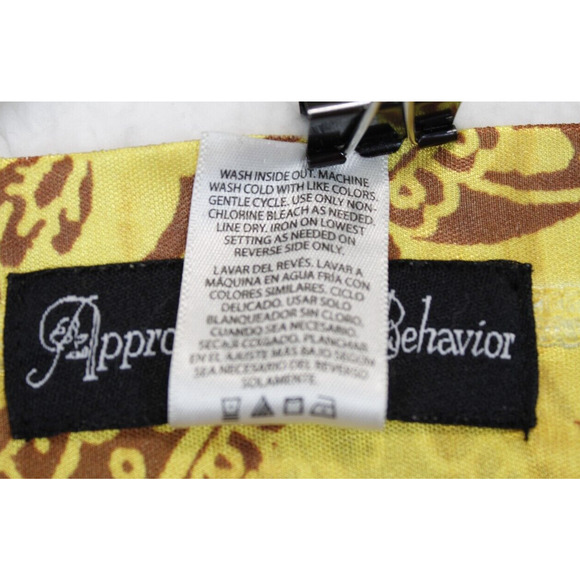 Appropriate Behavior Butterfly Sleeve Damask Print Blouse Women S Yellow Tan - Picture 7 of 8